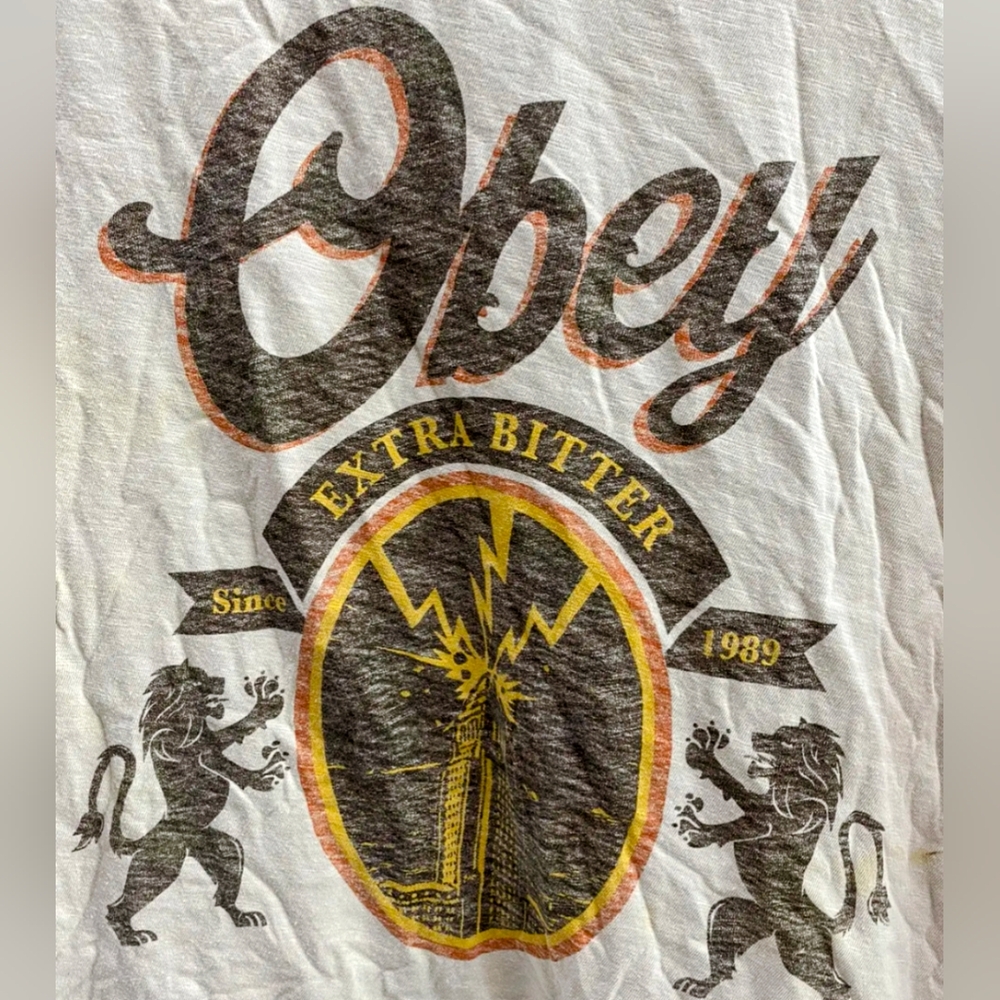 Dude bro Obey Extra Bitter Graphic Tee - White